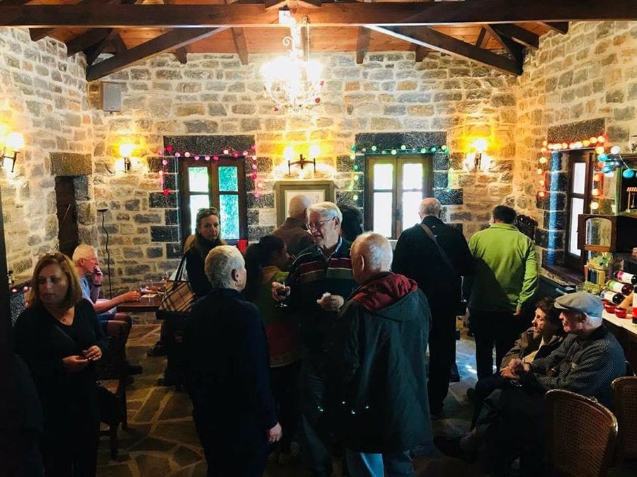 tourists tasting wines at Kalogris Winery tasting room